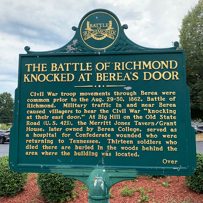 Historic plaque for The Battle of Richmond